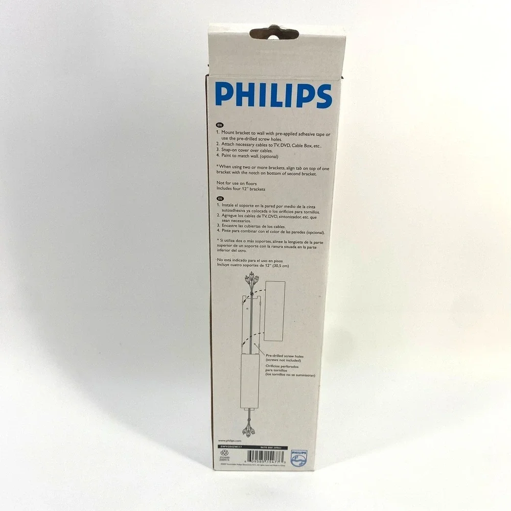 Philips Cable Management Concealer Hide Protect Manage 4 Piece Paintable Plastic